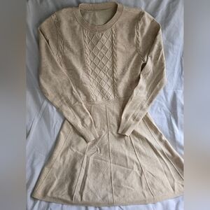Elegant Cream Knit Dress